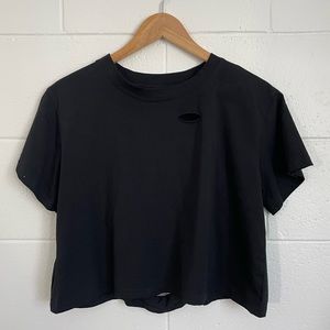 Black Ripped Crop